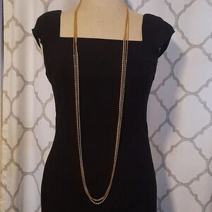 Vintage MONET 3 Strand Gold Tone Necklace Jewelry Women